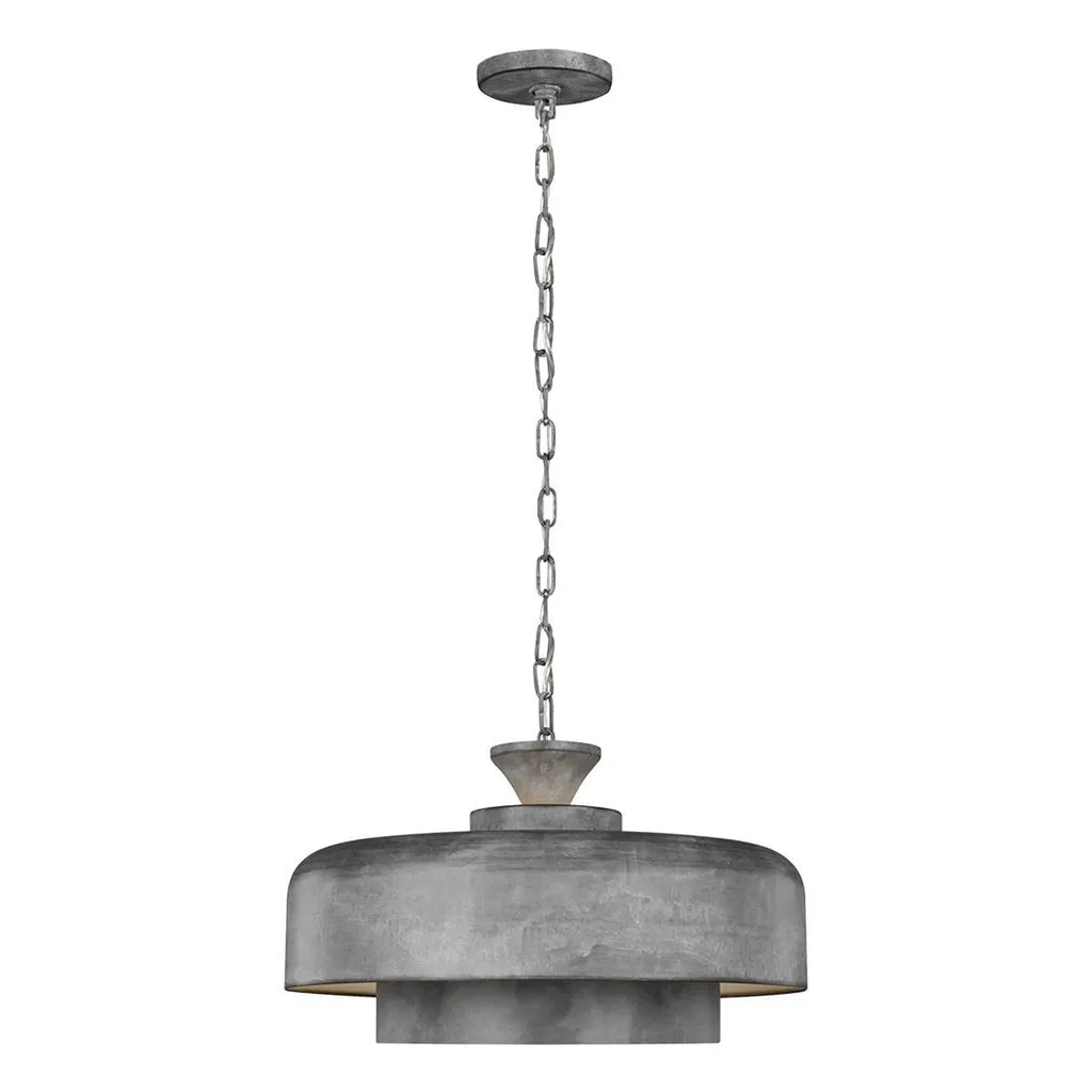 Suspension Lanterne Intérieure en Métal Galvanisé Haymarket Feiss 30cm