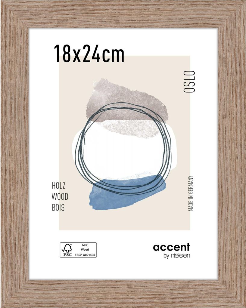 accent by nielsen Holz Bilderrahmen Oslo, 18x24 cm, Eiche