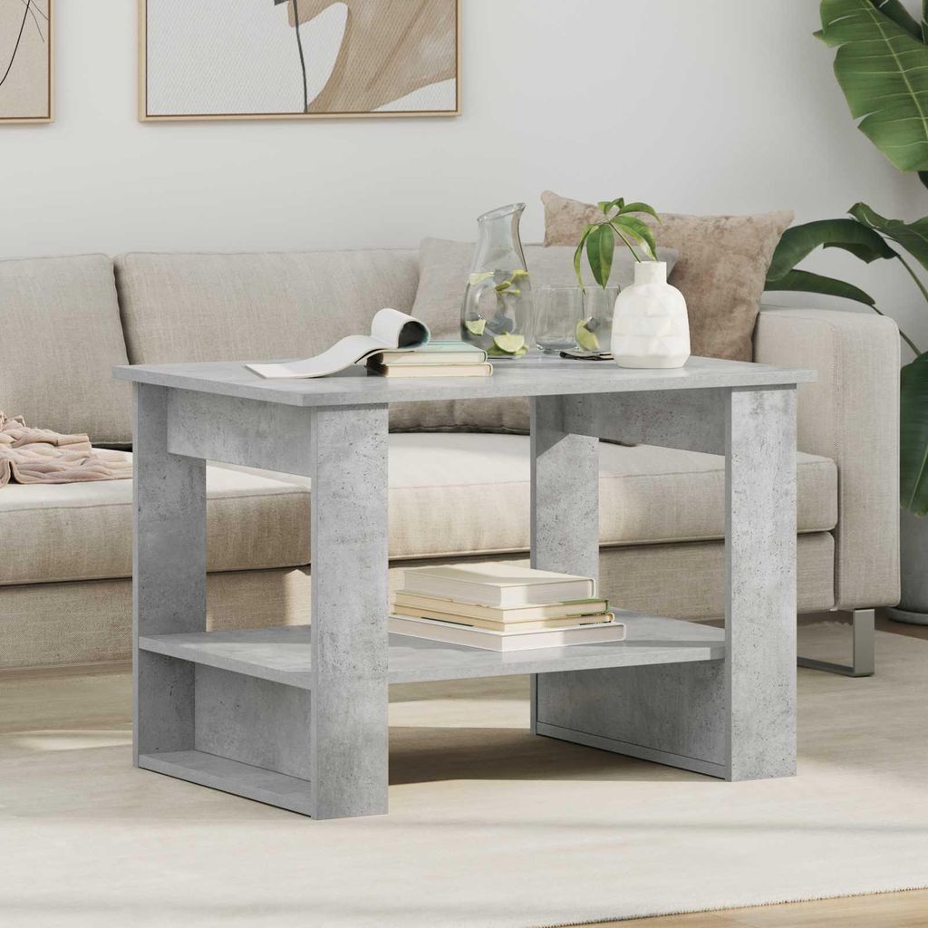 Maison Exclusive - Couchtisch Beton Grau 72 x 50 x 50 cm Holzwerkstoff