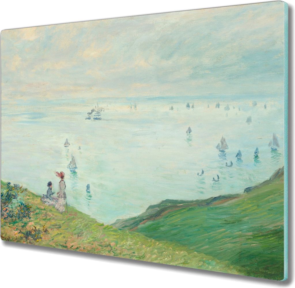 Coloray Hackbrett Kochplattenabdeckung Herdabdeckplatte 60x52 cm Schneidebrett Küchenbrett - Cliffs at Pourville Monet