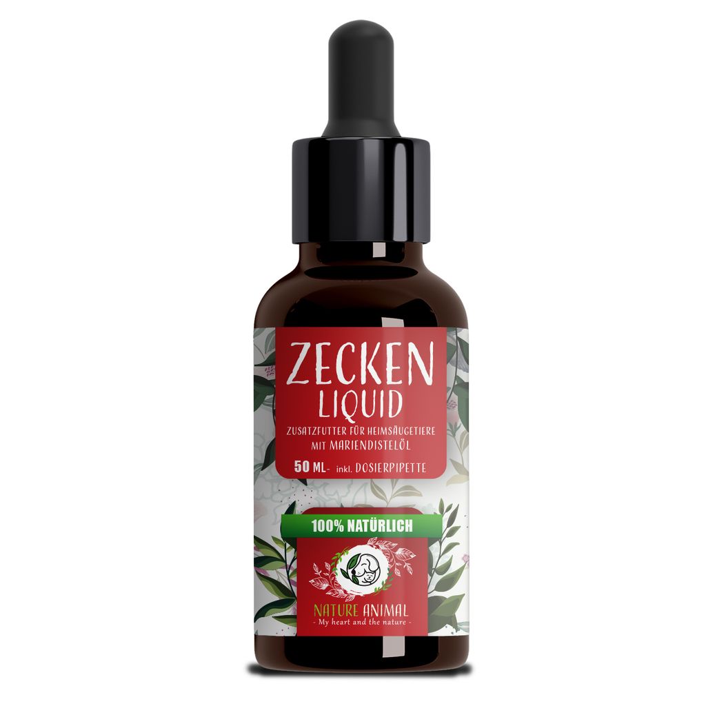 Nature Animal Zeckenschutz Liquid – Zeckenschutz – für Hunde und Katzen – mit Sofortwirkung – natürlich – Zecken - 50 ml