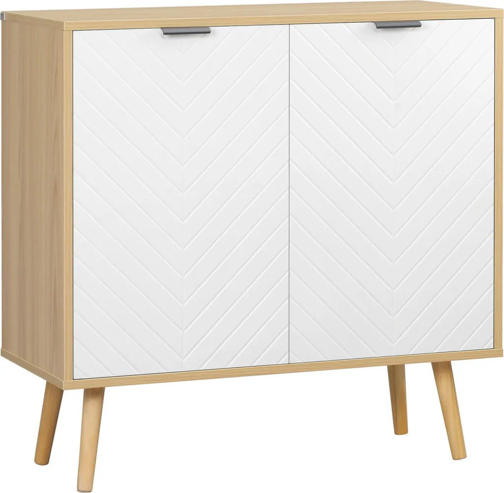 Petit buffet cuisine et salon 77 cm blanc idéal pour petits espaces
