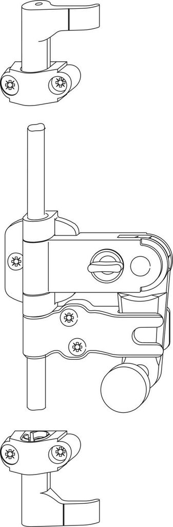 MACO RUSTICO Stangen-Ladenverschluss 2F o. Schließzapfen Hebel 116mm,schwarz