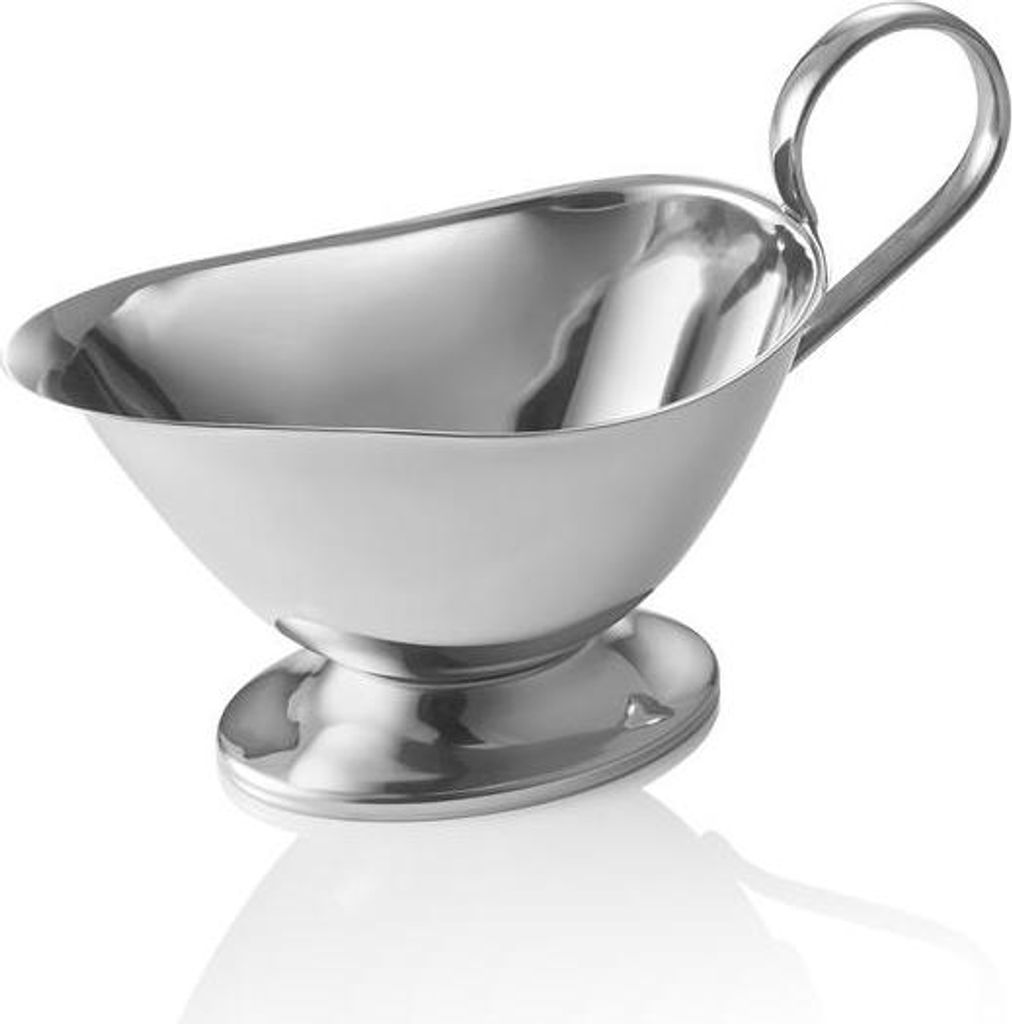 10x Sauciere silber, 400 ml, 22 x 10 x 13 cm, Chromnickelstahl 18/8