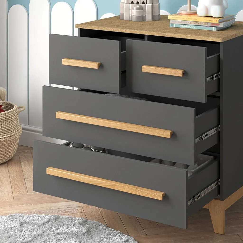 Meuble de rangement 4 tiroirs gris Malia 80x88cm - Vitalispa 52182