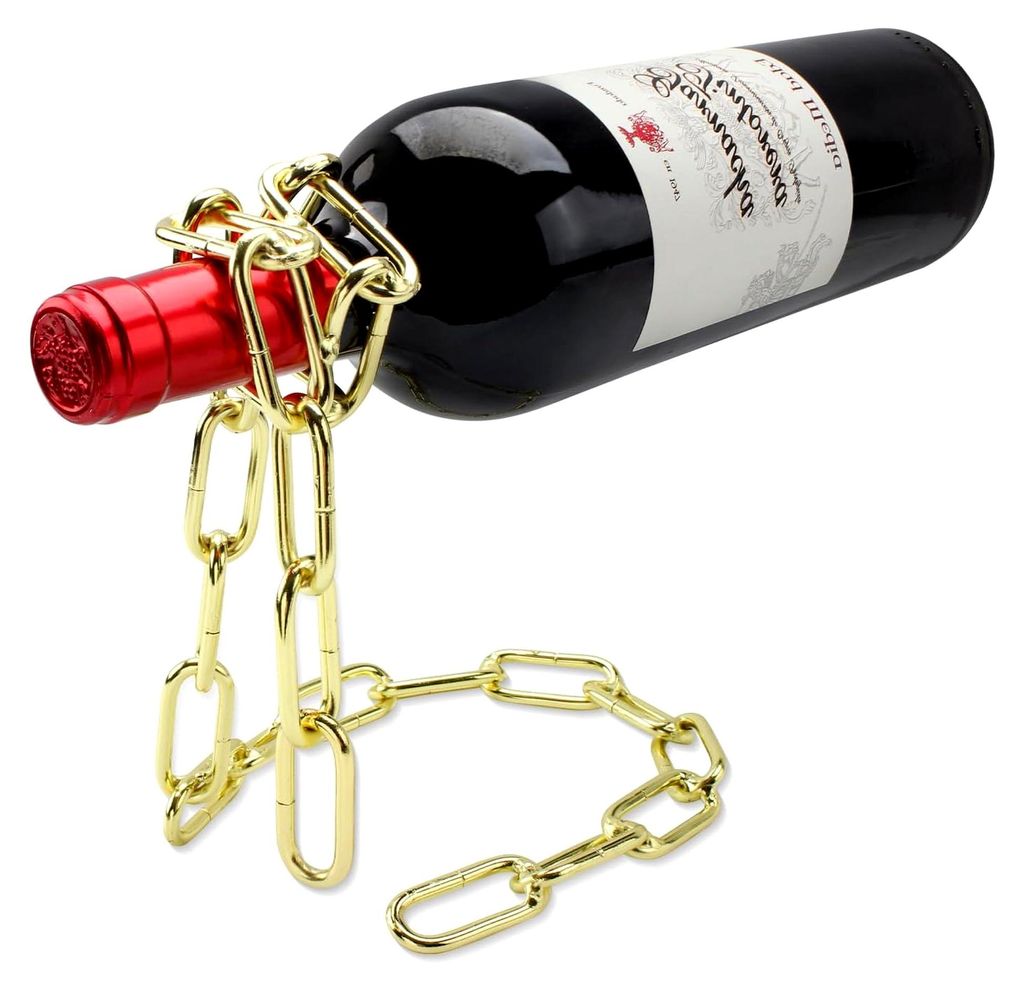 Magischer Weinflaschenhalter Schwebende Stahlgliederkette Weinregal, Halter Flaschen in der Luft haltend,Flaschenhalter Weinhalter Geschenkidee Nat...