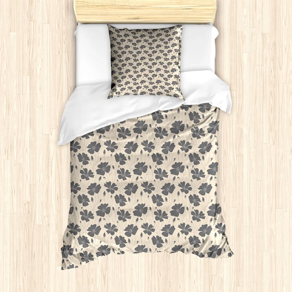 Offerta ABAKUHAUS Set Copripiumino Singolo 135x200 Grigio Beige