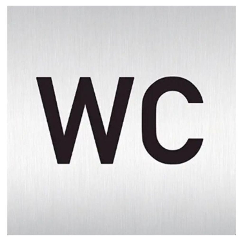 Pictogramme WC, acier inoxydable, carré 60 x 60 x 1,2 mm Image du produit 