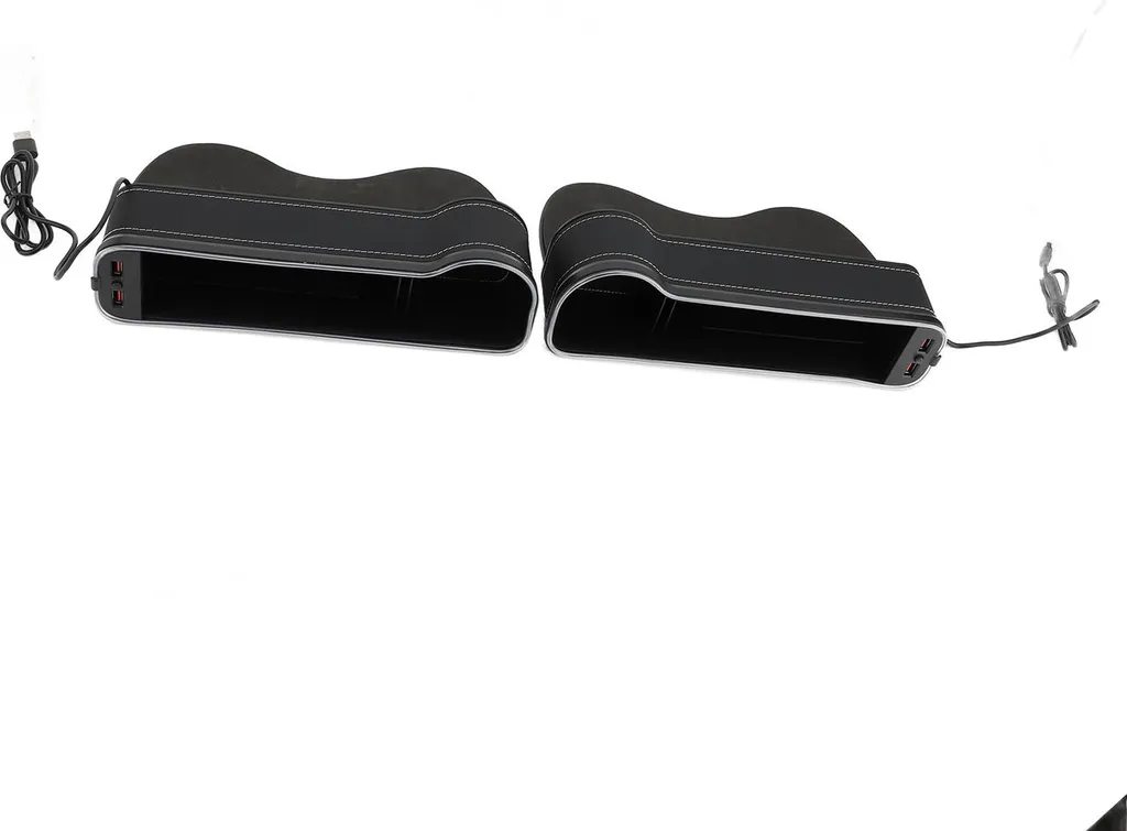 Organiseur siège auto noir multifonction avec chargeur USB et LED