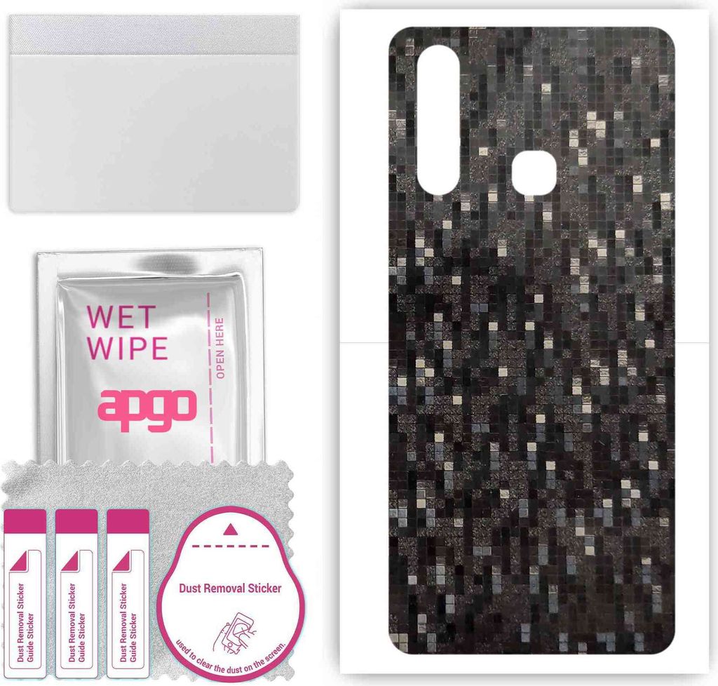 apgo Rückseite Schutzfolie, Skin, kompatibel mit vivo Z5x, Hinten Displayschutzfolie aus Vinylfolie, kratzfest, einfache Montage - Carbon Black Pixel
