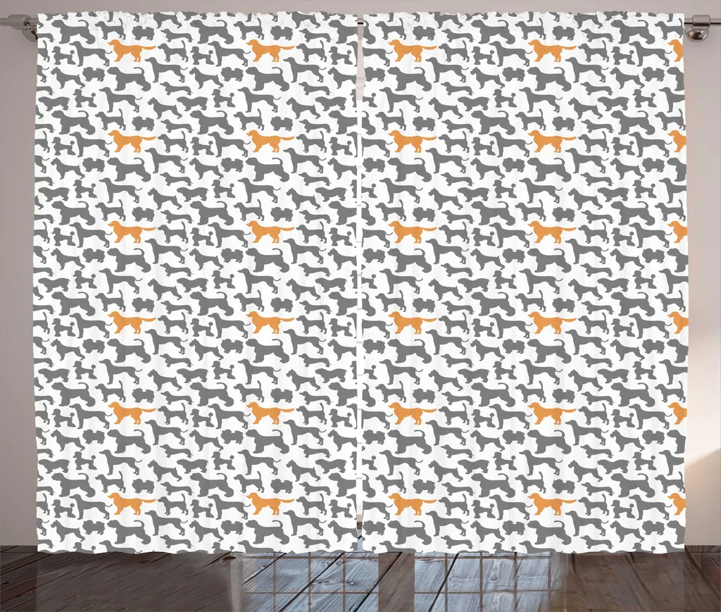 Tenda Soggiorno Cani Grigio Arancio - ABAKUHAUS 280x175 cm