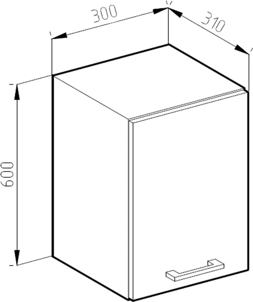 Vicco Hängeschrank R-Line, 30 cm, Weiß Landhaus/Weiß Produktbild 3