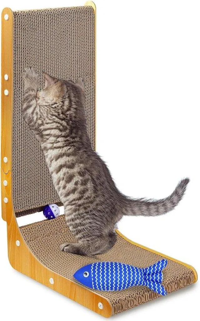 Griffoir vertical en carton 68 cm - Grattoir dangle design pour chat