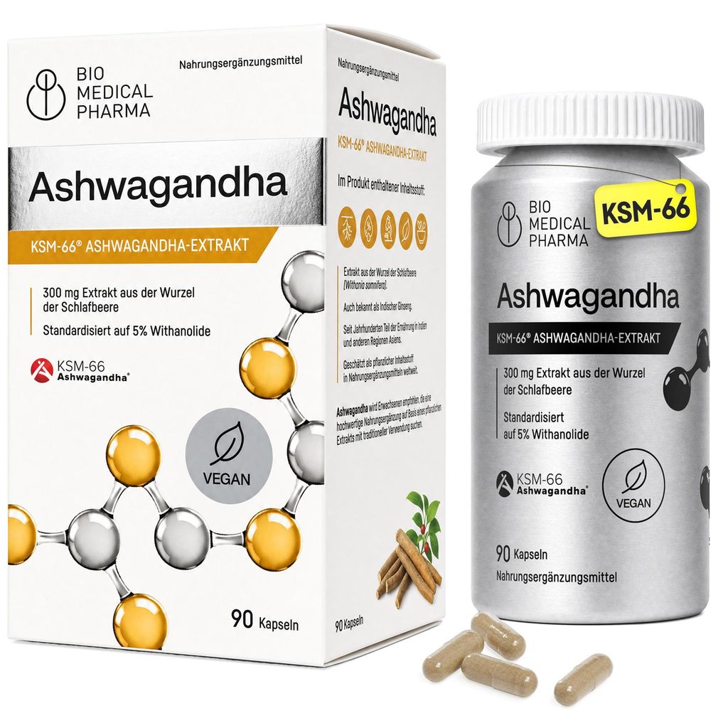 Ashwagandha KSM-66 capsules, sterk geconcentreerd – 600 mg Productafbeelding 