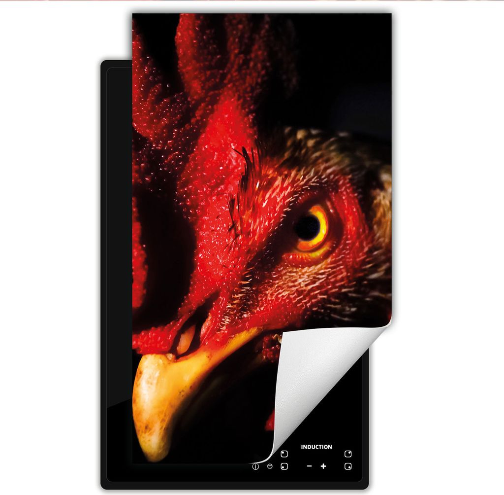 DarHaus Herdabdeckplatte 1 teilig 30x52 cm Anti Rutsch Matte Aufrollbar, schwarz - Hahn