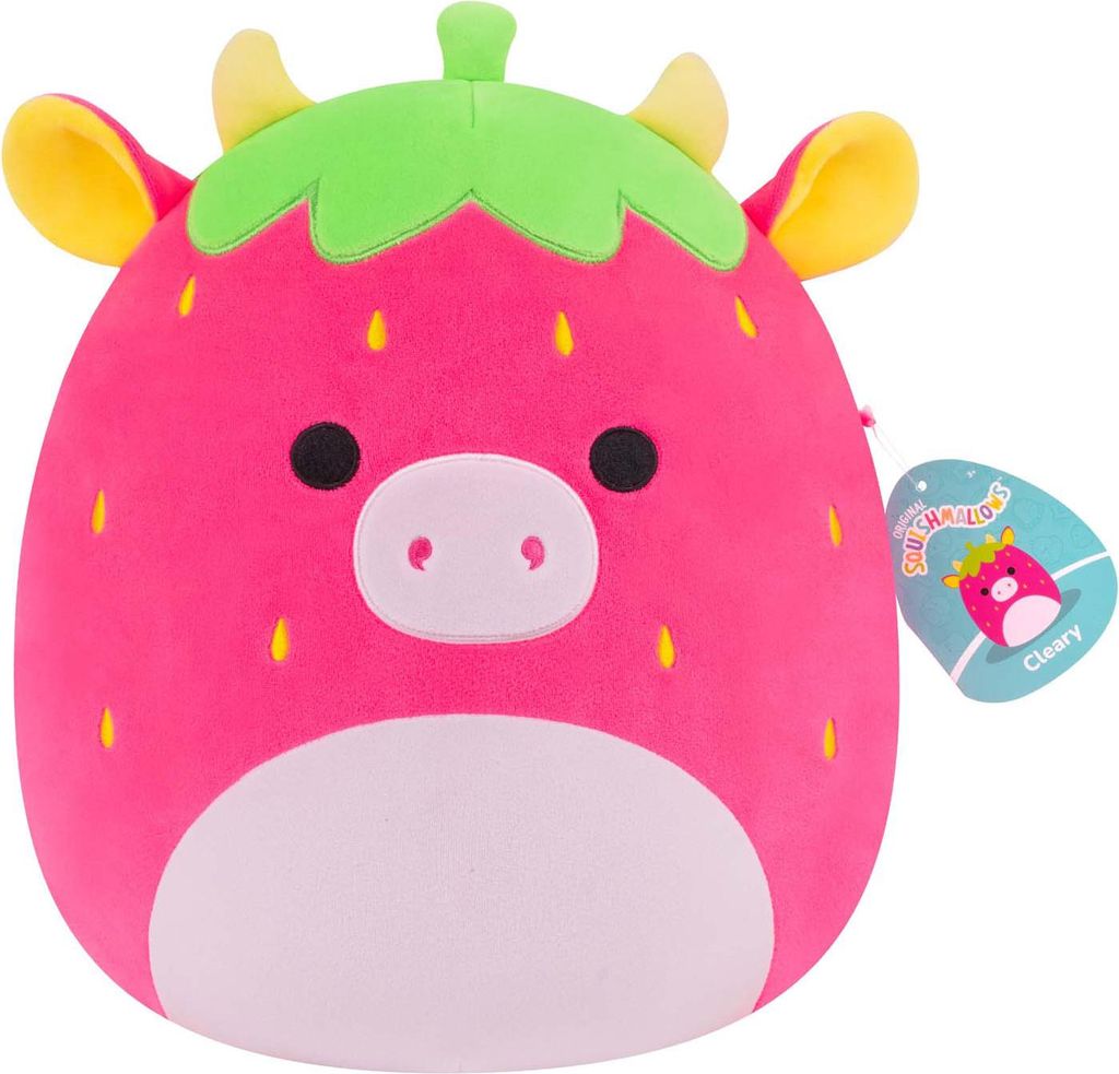 Squishmallows SQCR08584 - Cleary die Erdbeerkuh 30 cm, offizielles Jazwares Plüsch, superweiches Kuscheltier