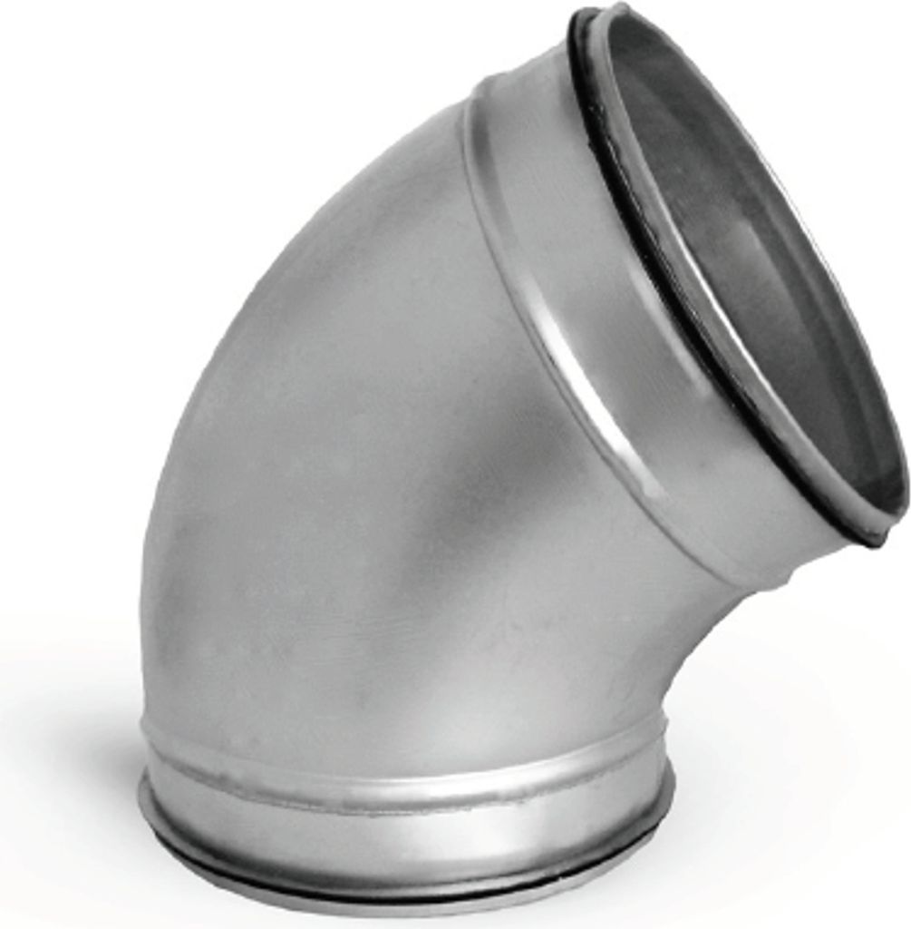 60° Bogen Wickelfalzrohr Lippendichtung Winkel Gummilippe Wickelfalz Lüftung Ø 200 mm