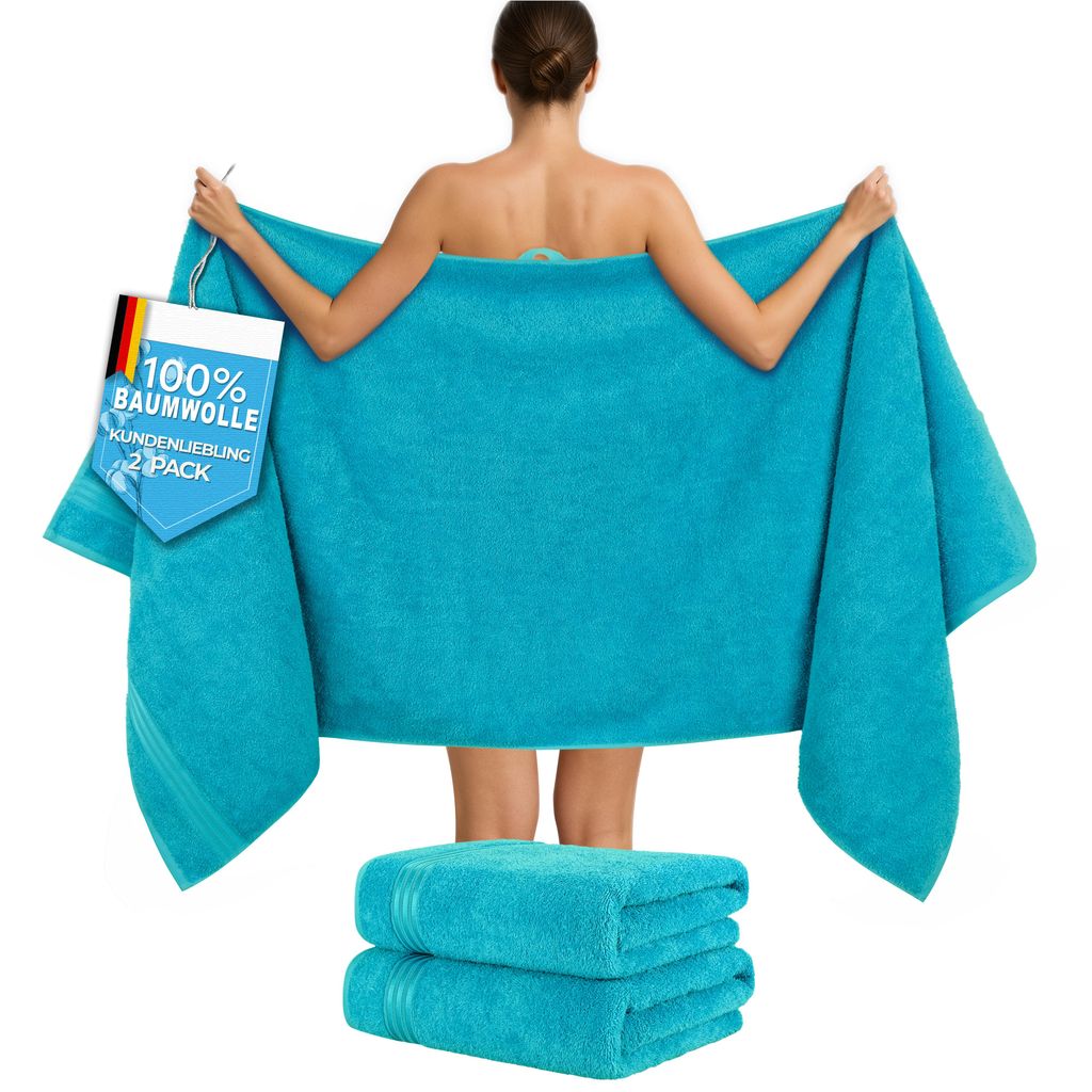 Hammetex Saunahandtücher 2er Set 80x200 cm – 100% Baumwolle Produktbild 