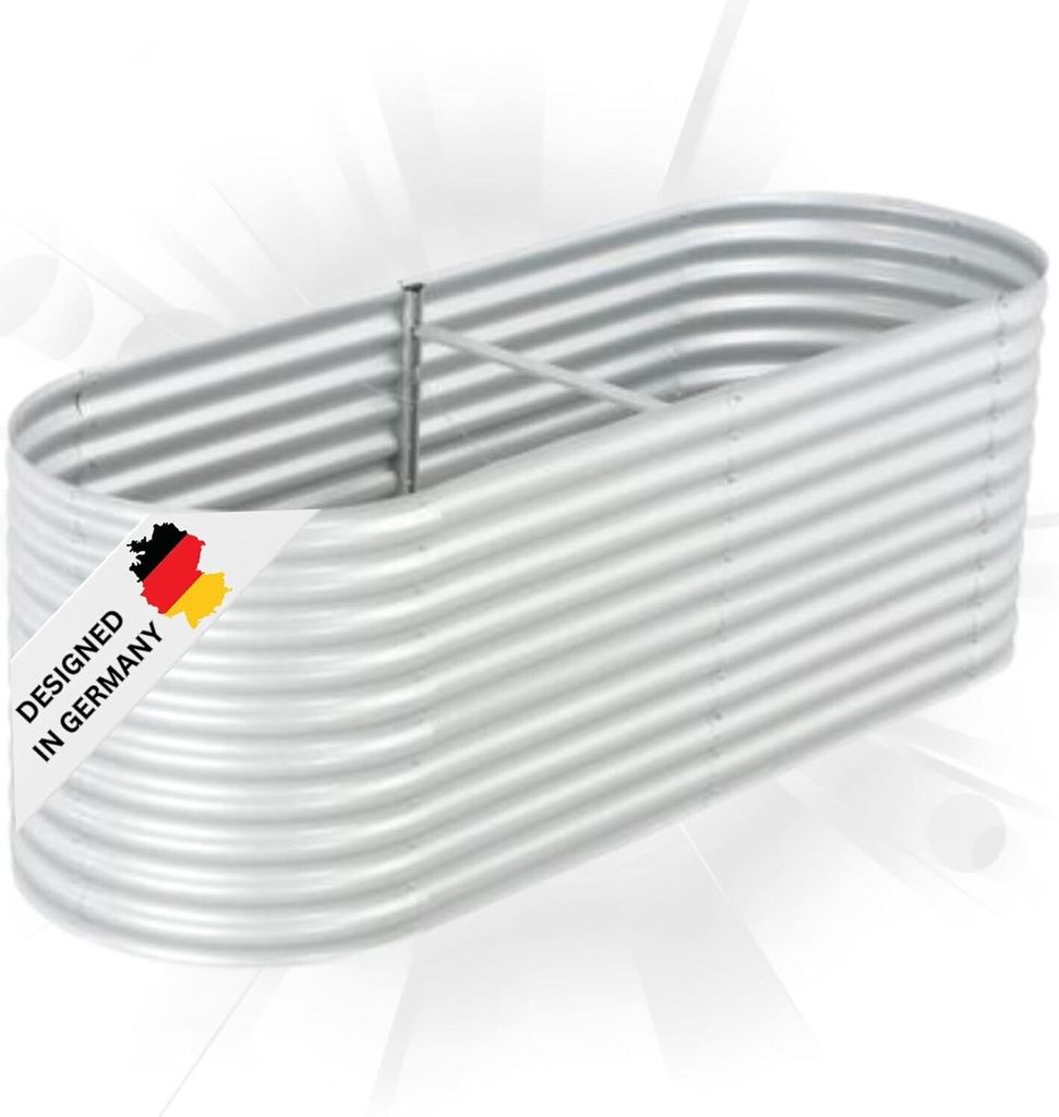 DELUKE rundes Hochbeet für Garten BLUMO | Verzinkter Stahl | Wetterfest | Gartenbeet rund Kräuterbeet Blumenbeet Frühbeet für Garten Gemüseb...