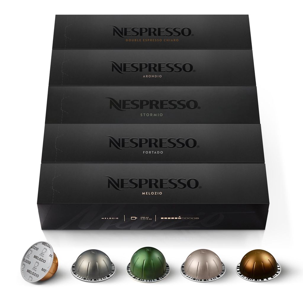 NESPRESSO VERTUO, Auswahl an Signature Kaffee, Gran Lungo und Double Espresso, mittlere bis dunkle Röstungen, 50 Kaffeekapseln