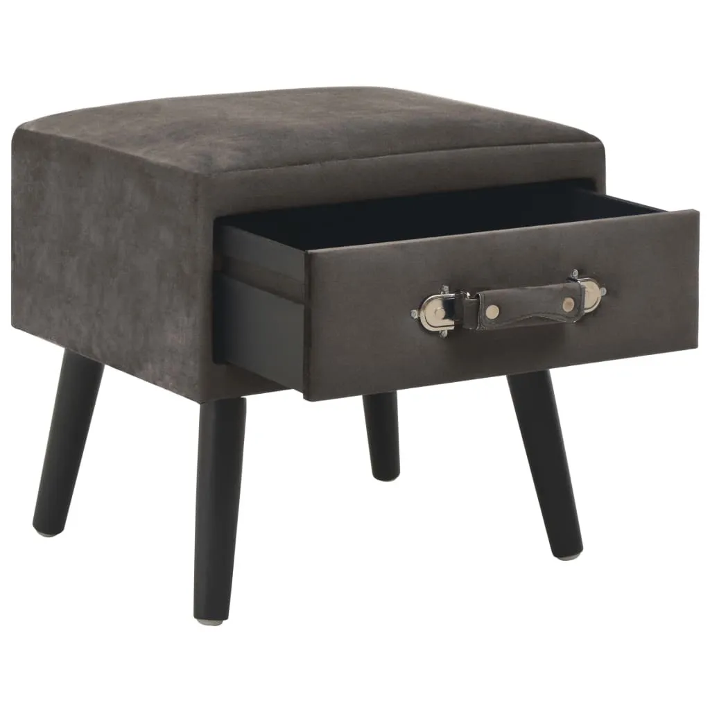vidaXL Table de nuit Gris 40x35x40 cm en velours chic pour chambre