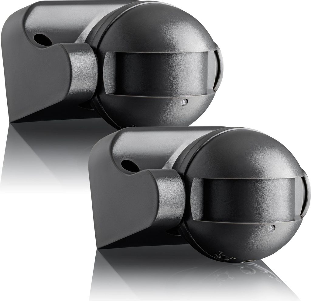 2x Bewegungs Melder Aussen Aufputz Wand HF Sensor Anthrazit LED geeignet SEBSON