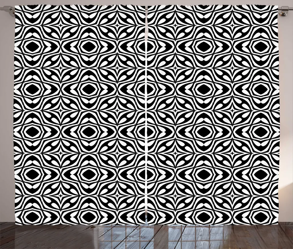 Grand rideau de chambre rustique à motifs gouttes rétro 280 x 225 cm