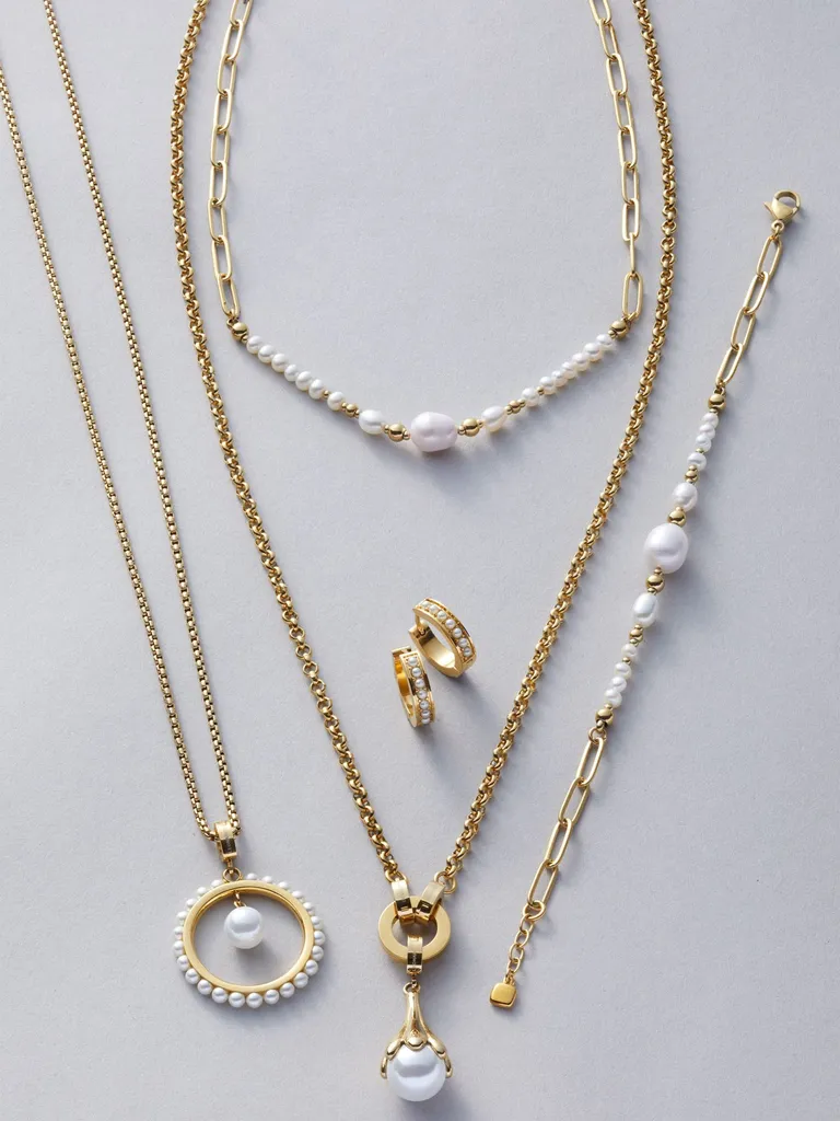 Collier long Inka bicolore Leonardo acier inoxydable or blanc 84cm - 3