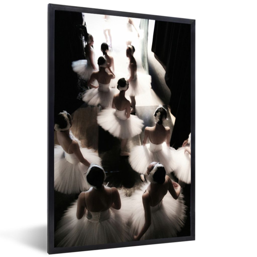 MuchoWow Gerahmtes Poster Ballett - Ballerina - Tanz 40x60 cm - Poster mit Schwarzem Bilderrahmen Wandposter Rahmen Foto Bilder - Papierdruck - W...