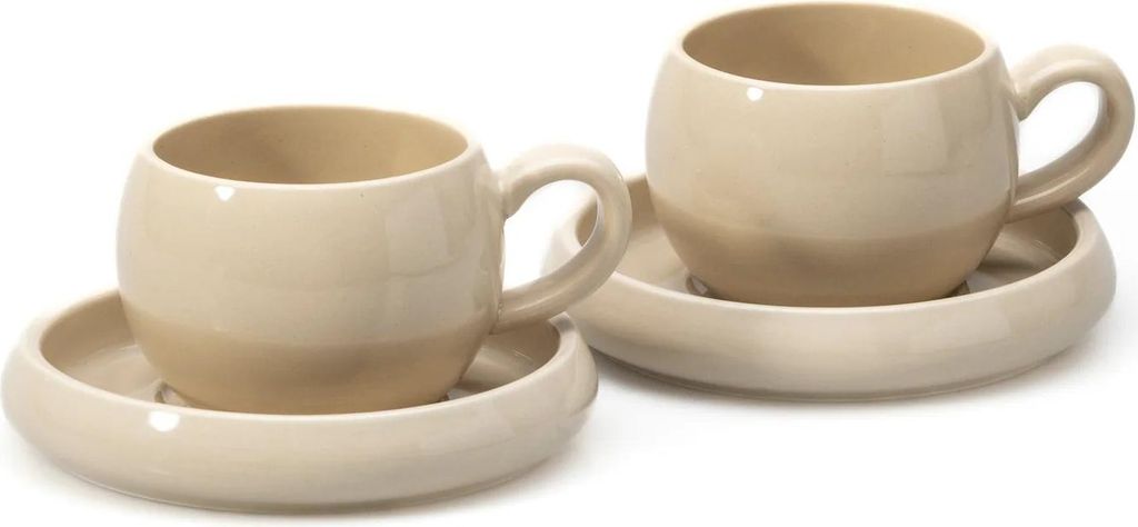 Bricard Bondy Tassen-Set – 4-teilig – 2 Tassen + 2 Untertassen – 95 ml