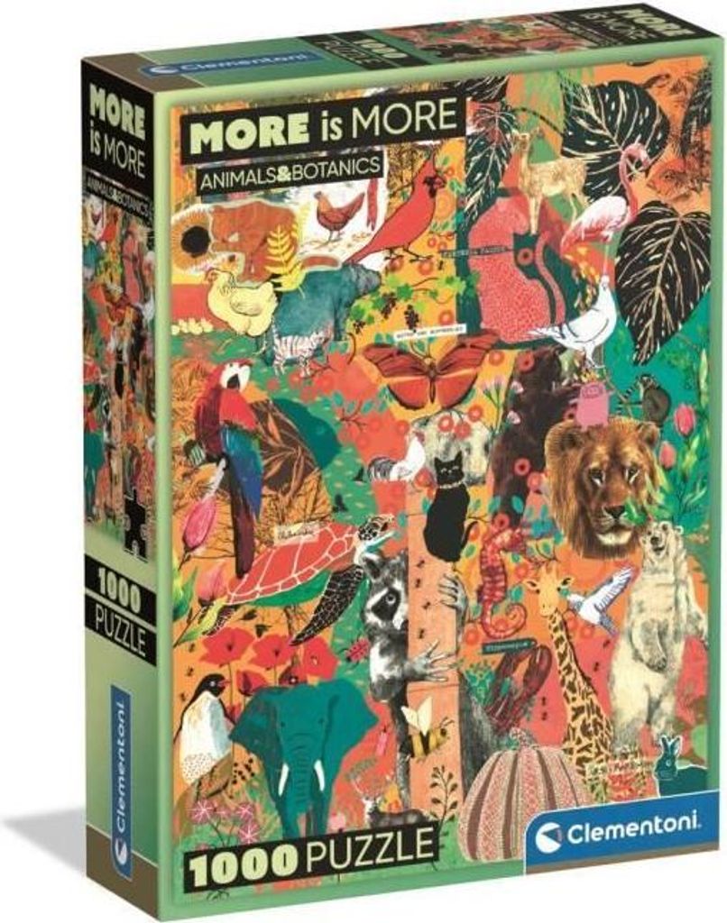 Puzzle, 1000 Teile, 70 x 50 cm, More is More Animals & Botanics, Kompakte Box, Inklusive Poster