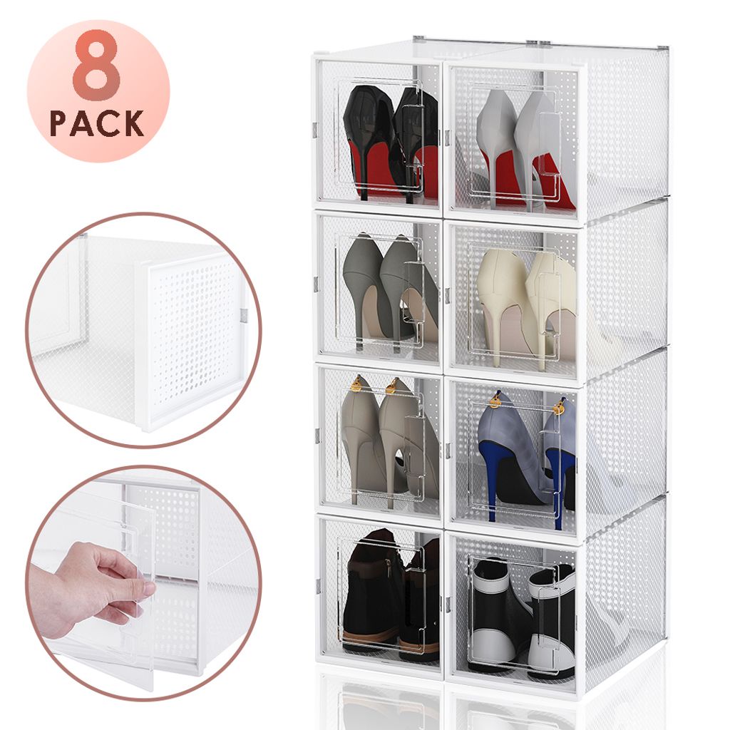 24 klar Stapelbar Schublade Schuhkartons Aufbewahrung Schuhbox Plastik Behälter 
