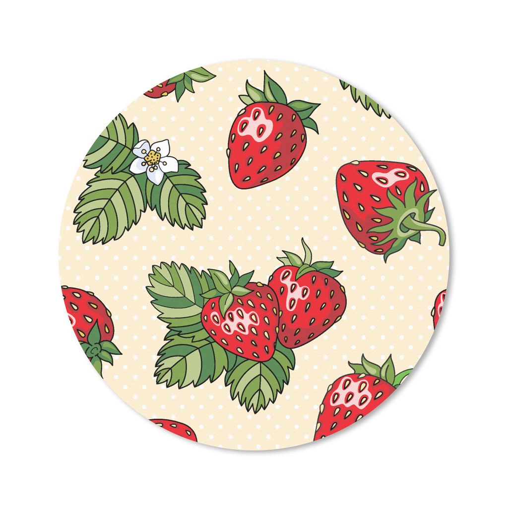 MuchoWow Mauspad Mousepad Erdbeeren - Obst - Muster 30x30 cm - Mousepads - Maus Mat - Pad - Mausunterlage - Tischunterlage - Schreibtischmatten
