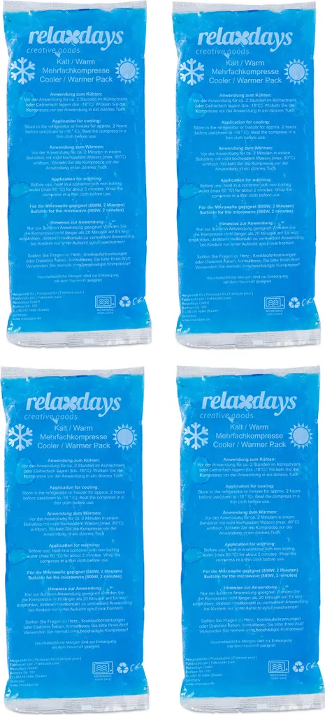 cuscinetti di raffreddamento relaxdays rettangolari, set da 4 blu - 7