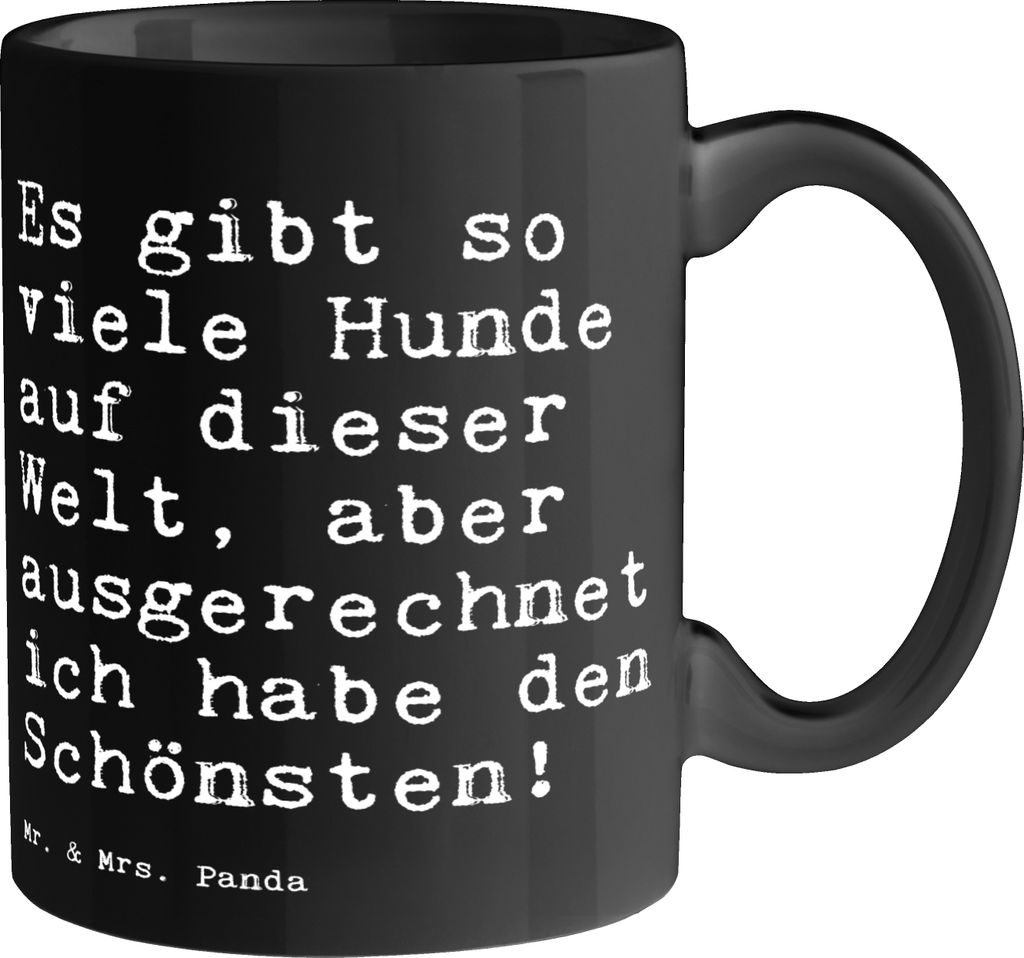 Mr. & Mrs. Panda Becher Es gibt so viele... - Schwarz - Geschenk, Hund, Liebe, Sprüche, Frauchen, Tasse, Trinkbecher, Kaffeetasse, Teebecher, Spru...