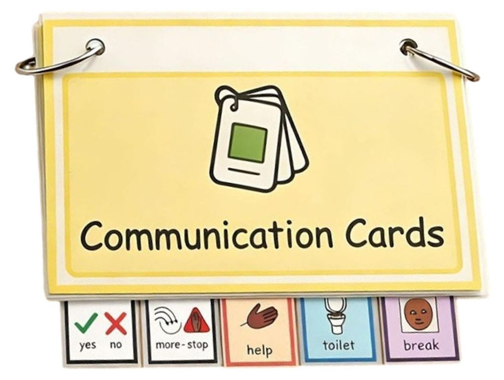 Set mit Karten zur Kommunikation grundlegender Bedürfnisse – Visuelle Hilfsmittel für Kinder mit nonverbaler Sprachverzögerung – Tragbares B...