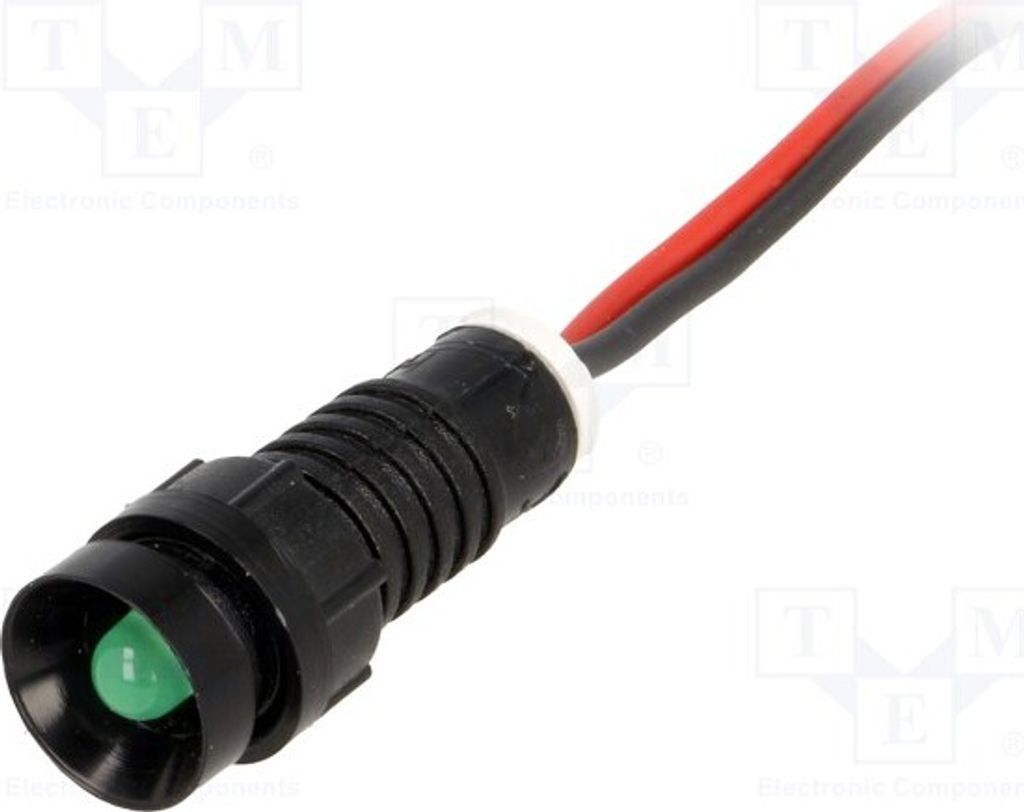 1x Kontrollleuchte: LED IP40 220VDC Öffng: Ø11mm konkav ØLED: 5mm LG-D5-220DC LED