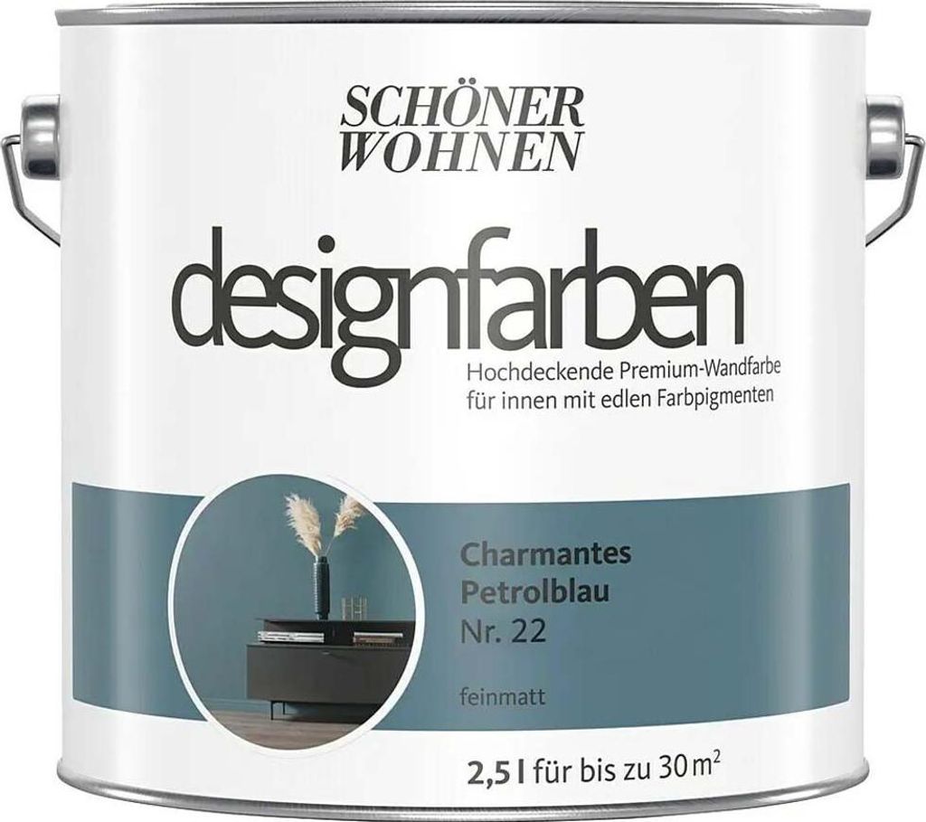 Schöner Wohnen Designfarben 2,5 Ltr. Charmantes Petrolblau Produktbild 