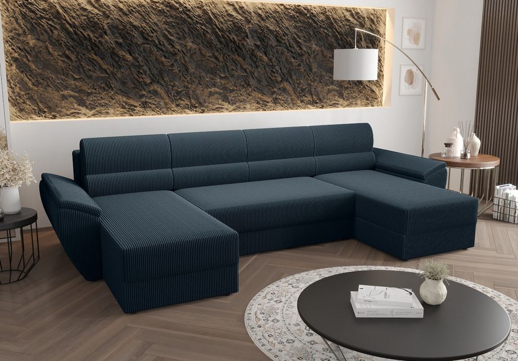 Sedací souprava do U s úložným prostorem OPHELIA - modrá Obrázek produktu 
