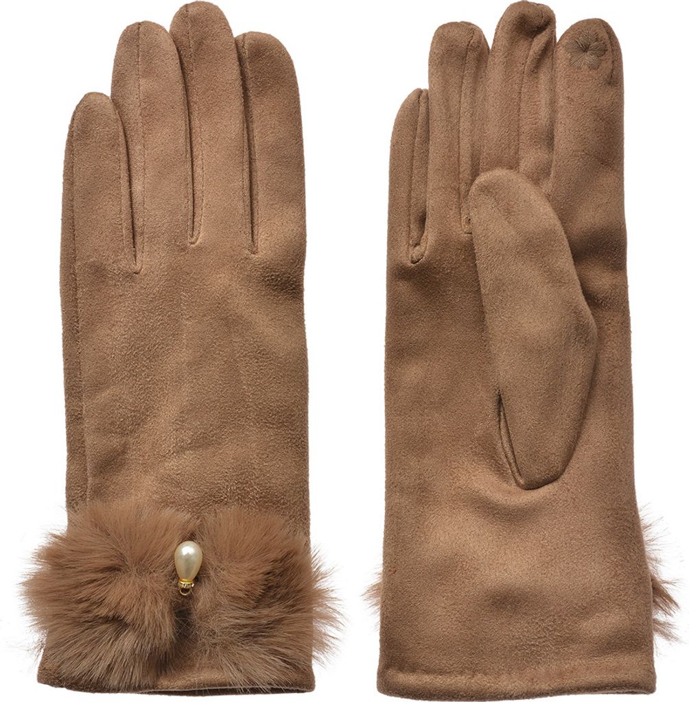 Clayre & Eef Winterhandschuhe 9x23 cm Braun Polyester
