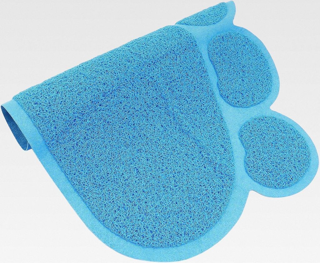 Katzenstreumatte Groß Auslaufsicher mit Rutschfester Unterseite Waschbarer Katzenstreuteppich Blau Vielseitige Pfotenmatte für Katzen und Welpen