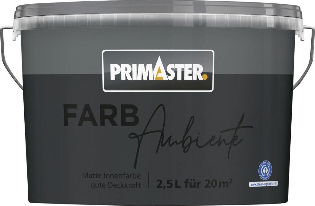 Primaster Farbambiente Wandfarbe matt anthrazit 2,5L Produktbild 