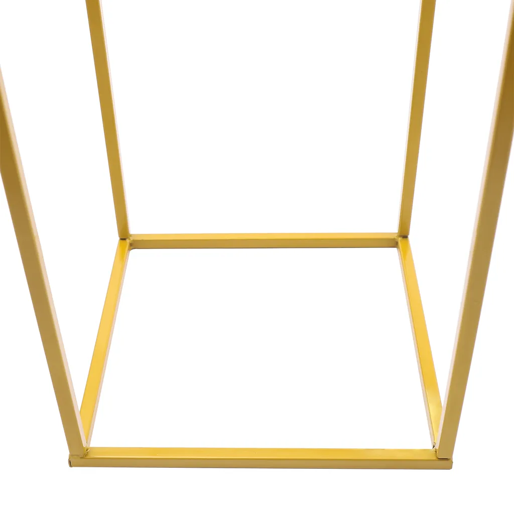 Support Fleur Mariage Stable : 2 Colonnes Métal Or Déco de Table - 7