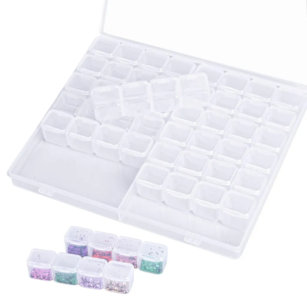Boîte de rangement diamant 56 compartiments amovibles en plastique