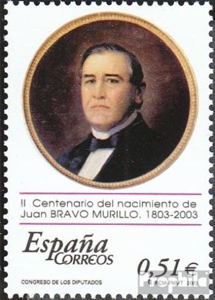Briefmarken Spanien 2003 Mi 3853 (kompl.Ausg.) postfrisch Juan Bravo Murillo