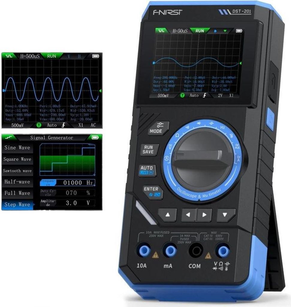 FNIRSI DST-210 Hand-Digitalmultimeter, Oszilloskop und Signalgenerator 3-in-1, 10 MHz, 48 MSa/s FNIRSI DST-210 Hand-Digitalmultimeter, Oszilloskop und Signalgenerator 3-in-1, 10 MHz, 48 MSa/s
