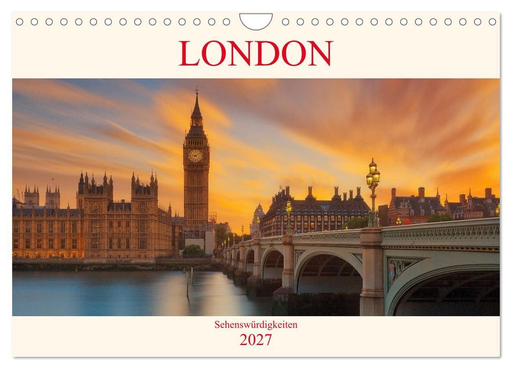 London Sehenswürdigkeiten (Wandkalender 2027 DIN A4 quer), CALVENDO Monatskalender