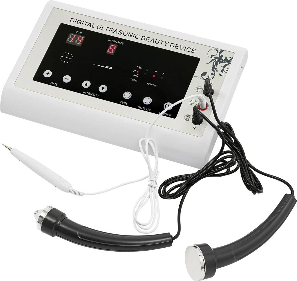 Beauty-Gerät - Ultraschallgerät - Für Gesicht und Körper - 220 V - Mit Fleckenentferner-Stift - Elektrisch - Handgerät - Weiß