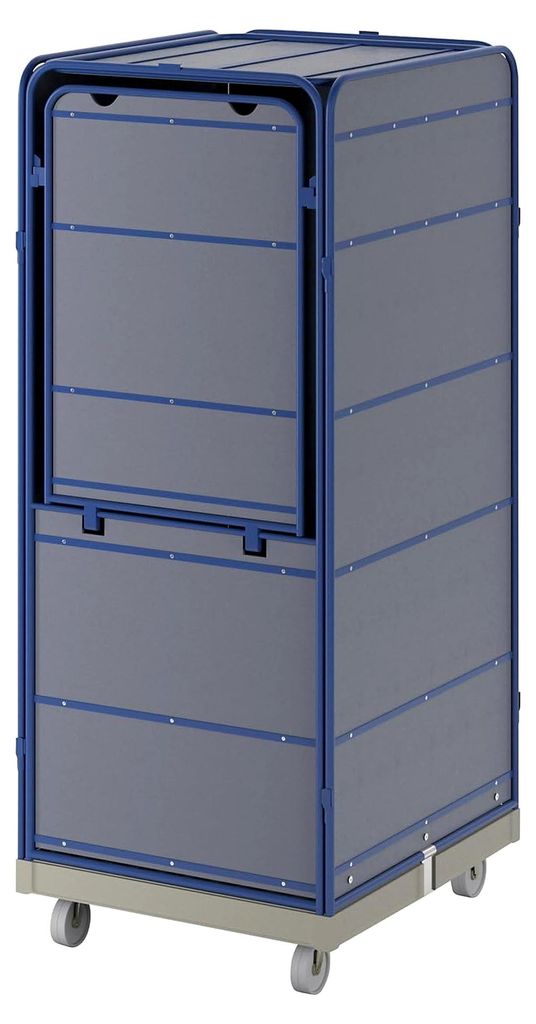 Rollbehälter SAFE Logistikbox, HxBxT 1785 x 720 x 810 mm Rollplatte grau