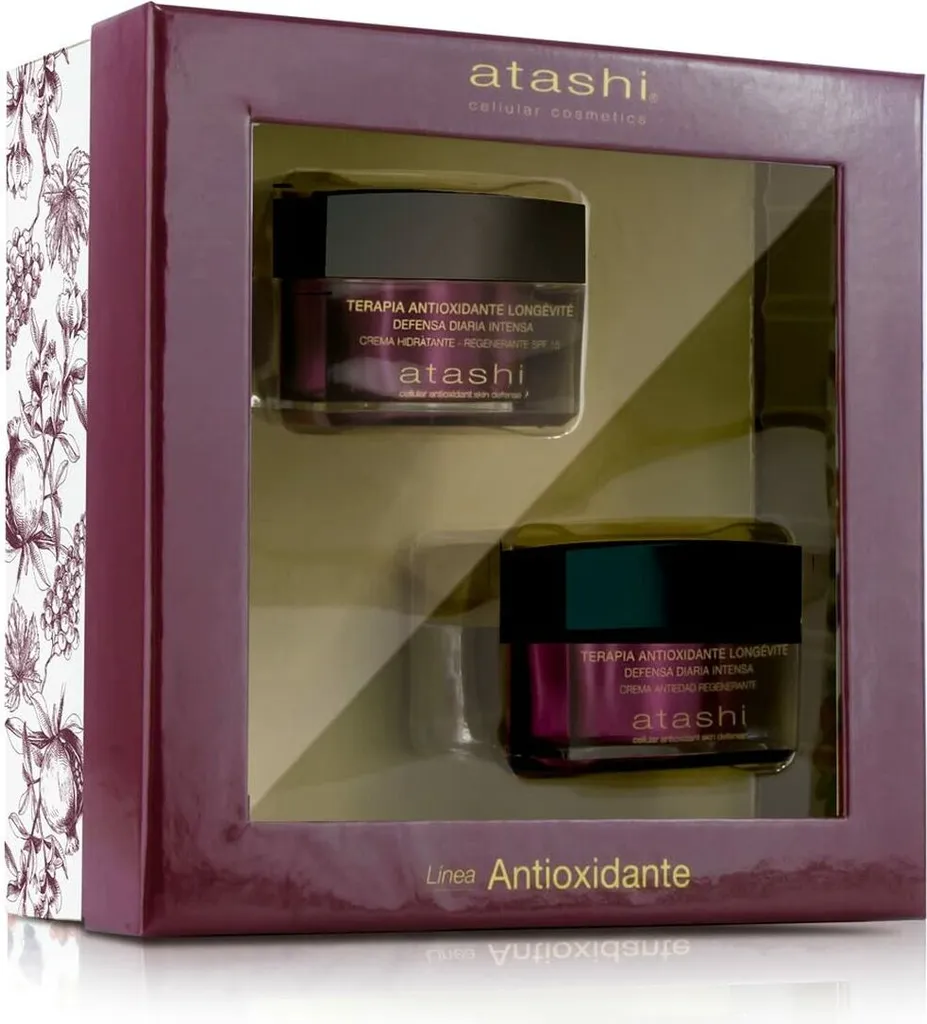 Coffret ATASHI crème anti-âge et soin antioxydant SPF15 haute efficacité